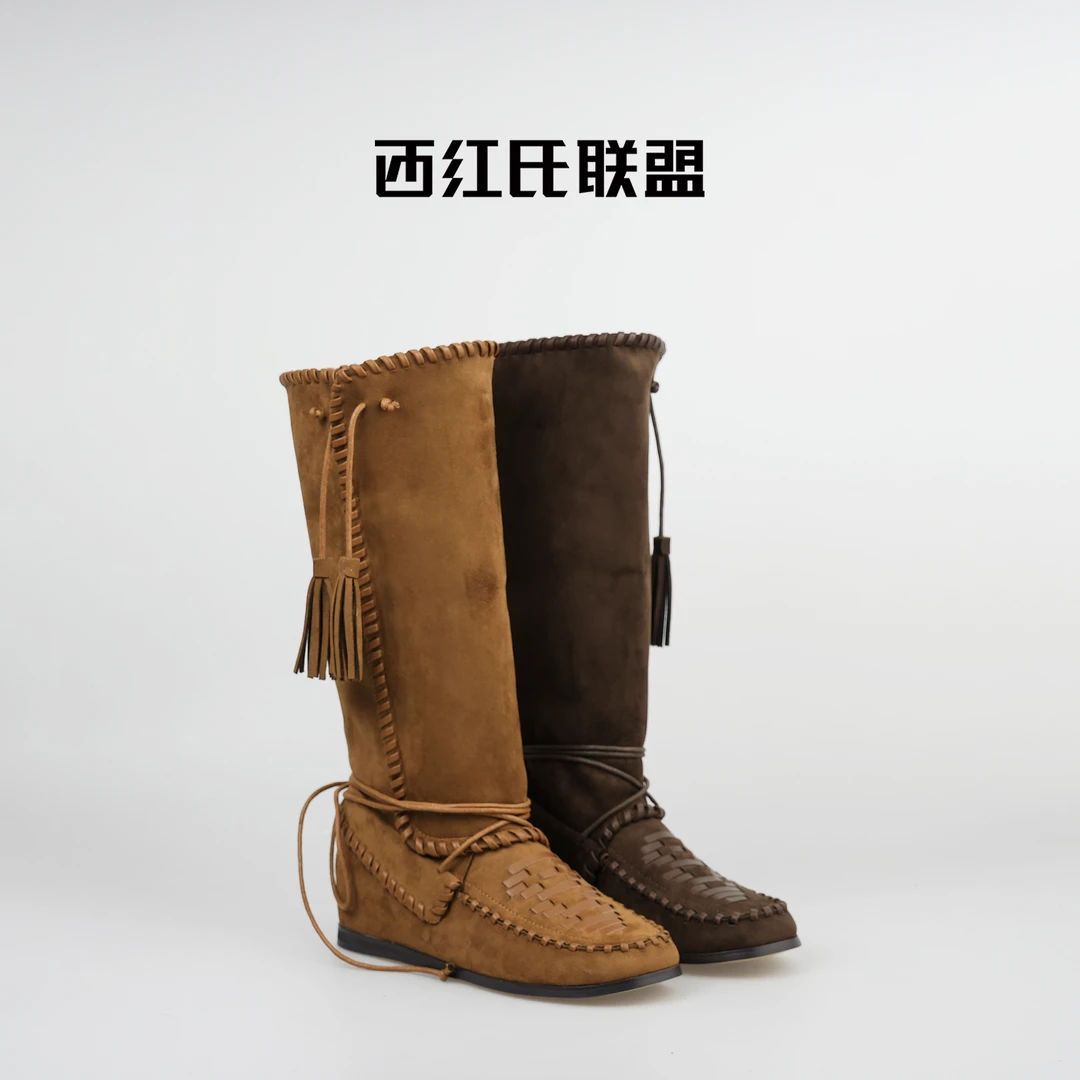 【西红氏联盟】户外长筒女靴系带森系时装靴长靴S106322-513