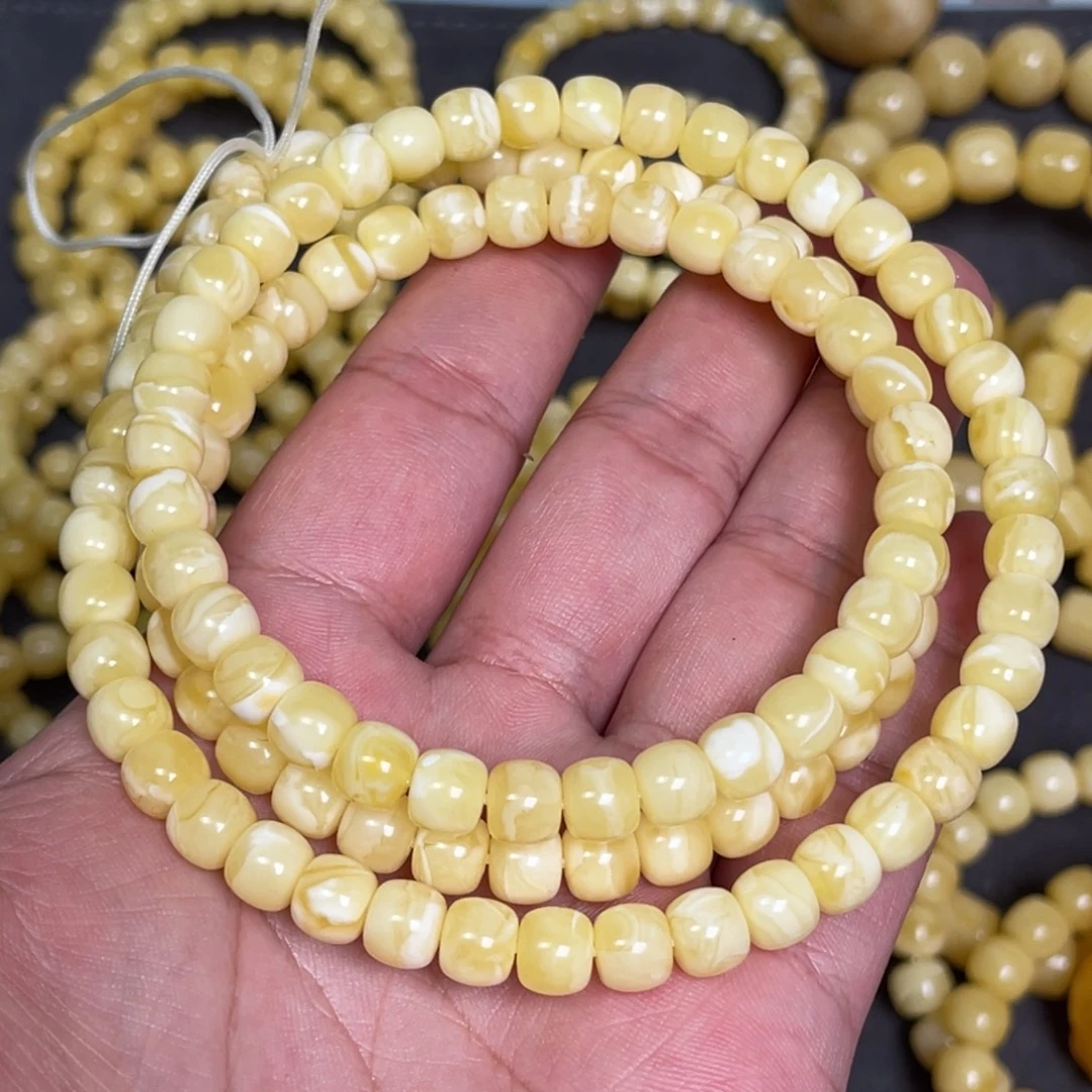 蜜蜡未镶嵌裸石蜜蜡佛珠7.5mm