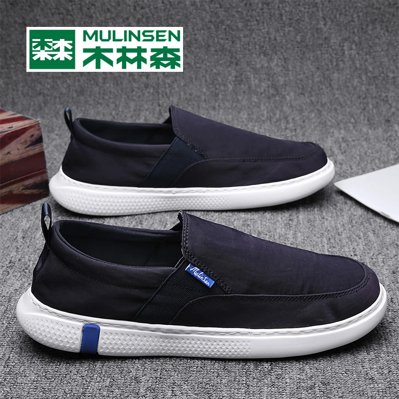 木林森北京老布鞋男士春秋2025新款开车懒人豆豆潮鞋秋季休闲板鞋