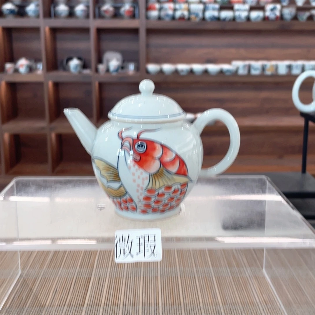 釉下手绘茶具微瑕