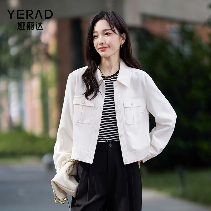 【奥莱特卖】娅丽达时尚休闲短款外套女春秋新款女装小个子夹克上衣