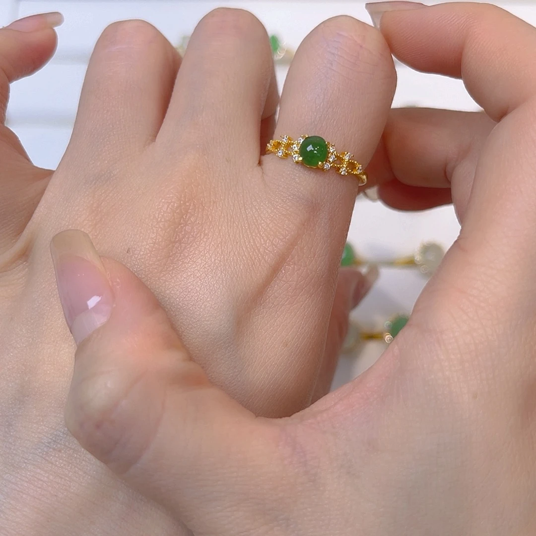 翡翠银S925镶嵌戒指