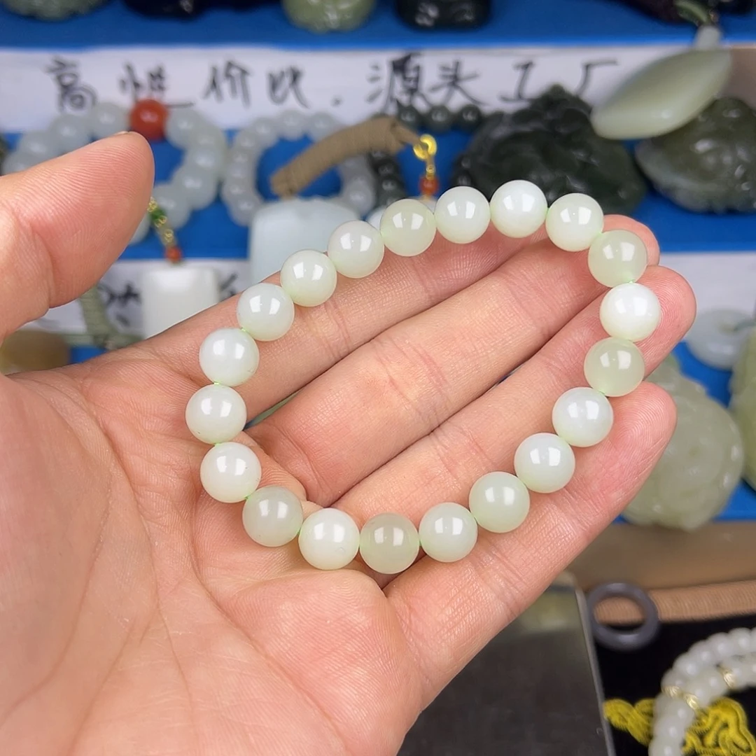 和田玉未镶嵌颈饰纯天然新疆和田玉且末料10毫米