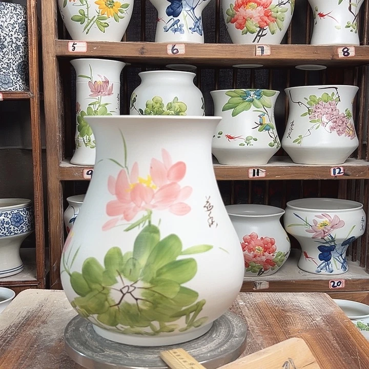 摆件鱼尾绿绿了荷花陶瓷藤陶瓷陶瓷藤