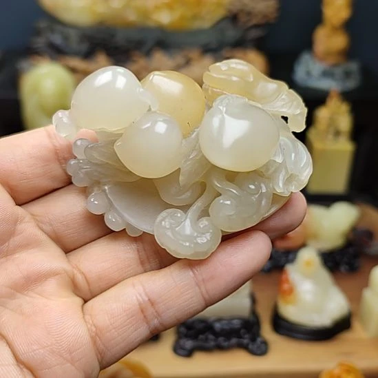 寿山石印石手把件手把件