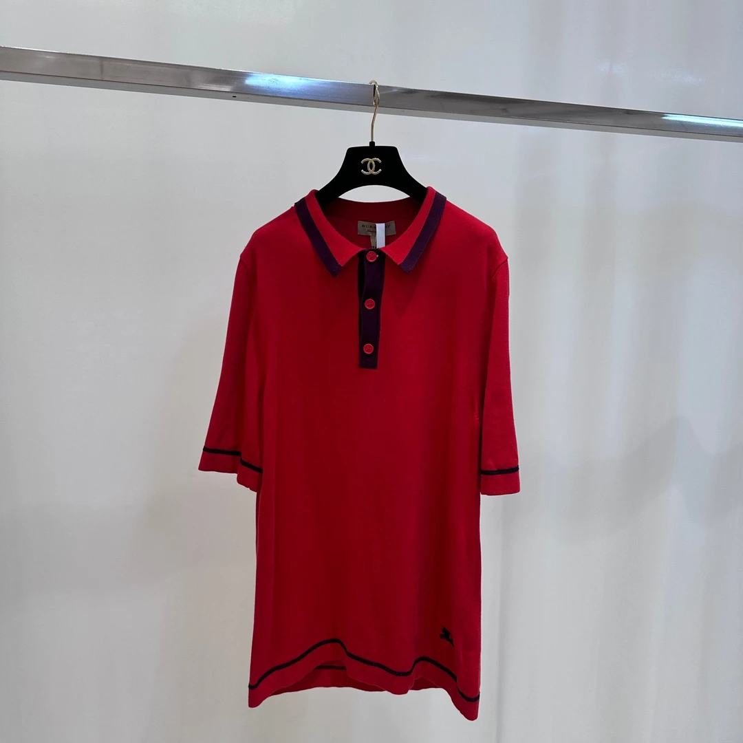 95新 BURBERRY/博柏利 短袖Polo衫L码03397