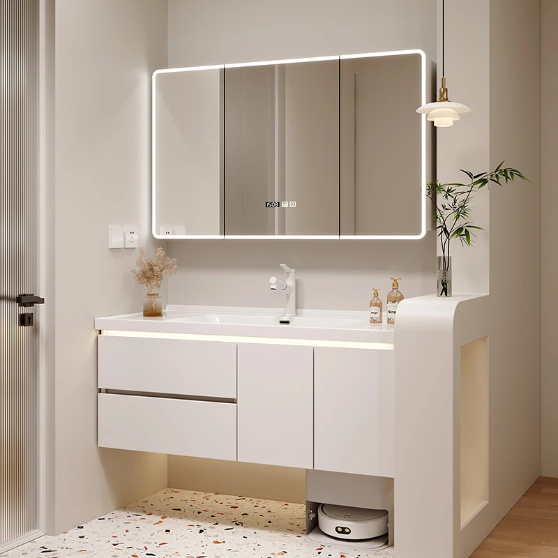 徕梵扫地机浴室柜定制陶瓷一体盆76/87/86/97/96/107/106/117/114