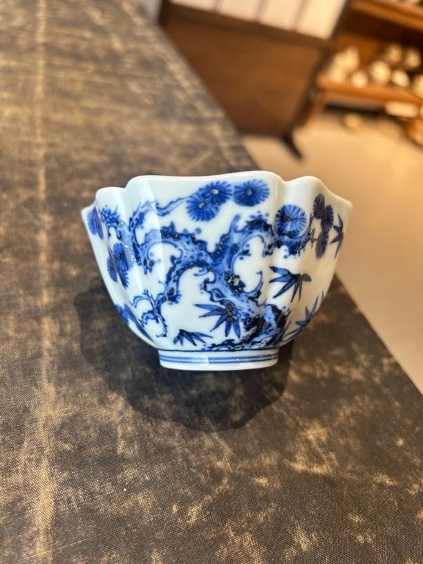青慧坊窑松竹梅六方杯