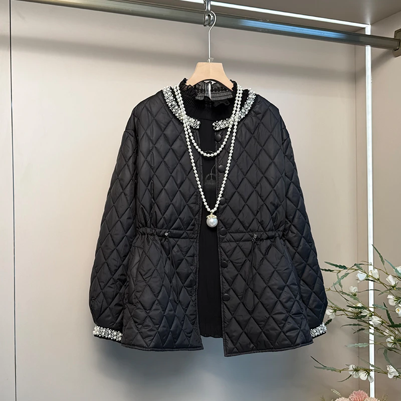 秋冬季大码女装2025新款棉服外套时尚气质加厚中长款棉衣百搭洋气