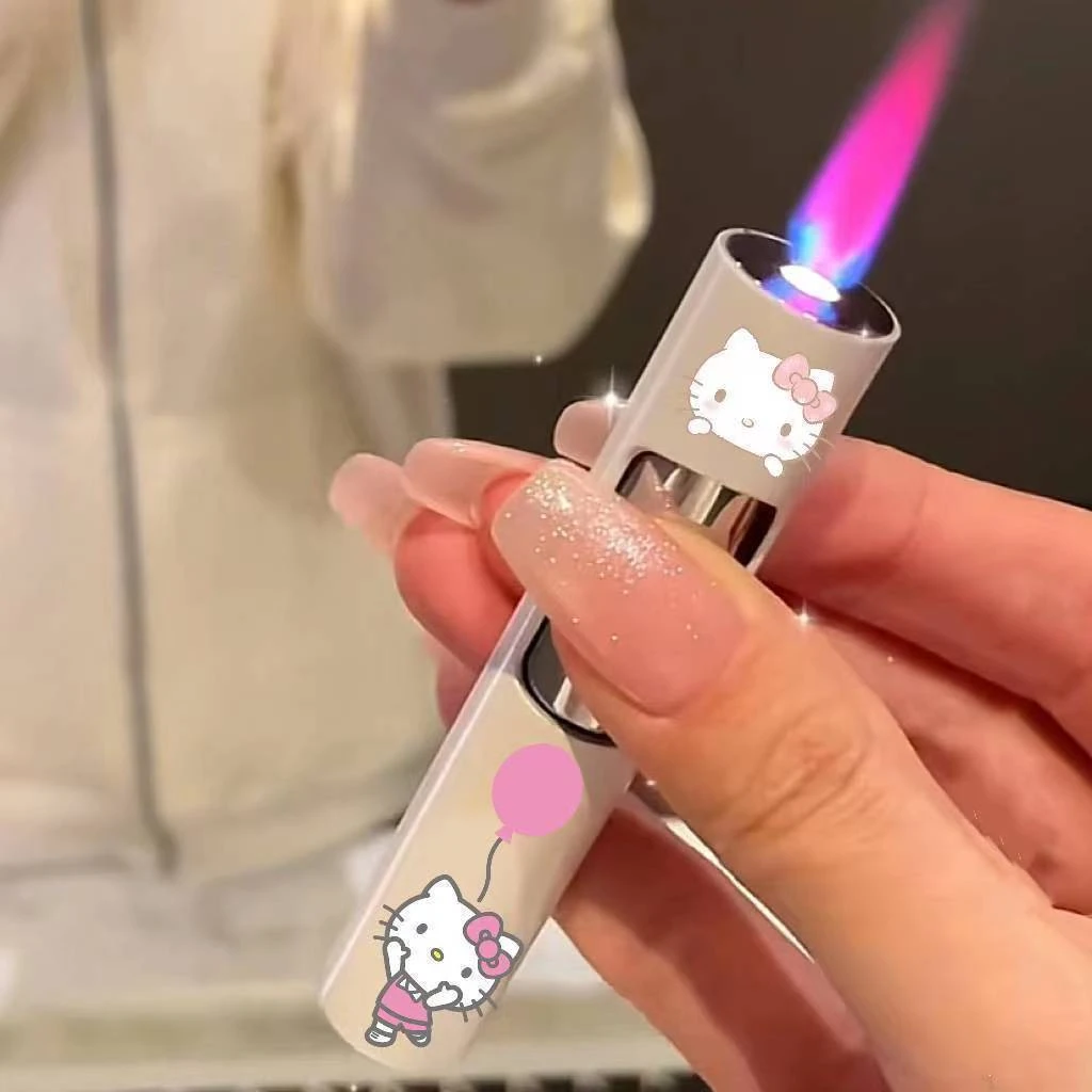 卡通可爱防风按压库洛米渐变充气打火机粉色火焰高颜值ins礼物