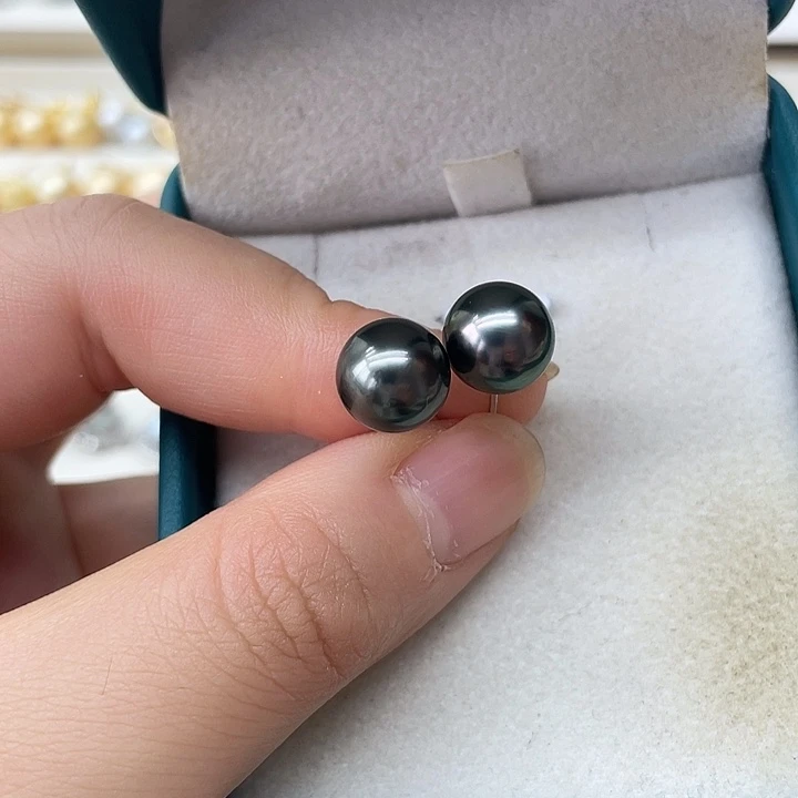 银S925镶嵌海水珍珠耳饰