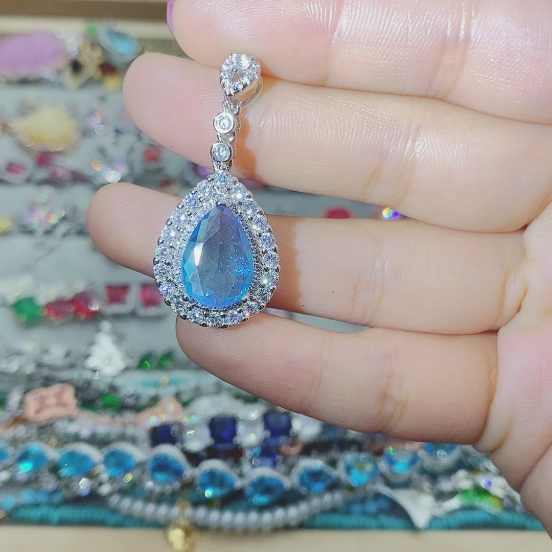 【闪购商品】托帕石耳饰银S925镶嵌