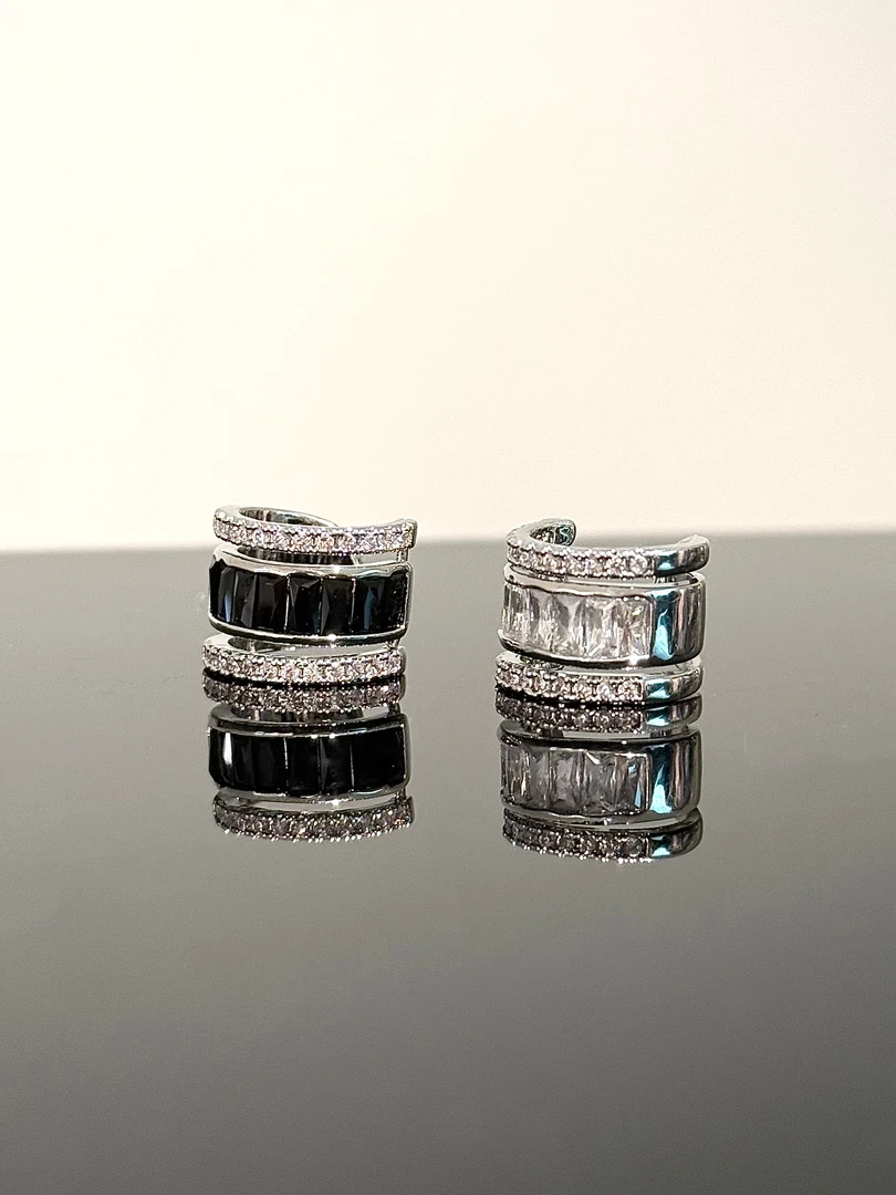 合金耳饰 【17SR】黑白简约百搭耳骨夹欧美小众气质