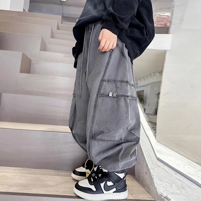 男童裤子春秋款2025新款儿童秋装工装休闲裤中大童男孩休闲直筒潮