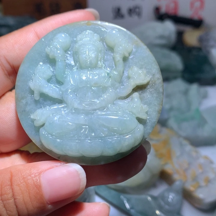 翡翠未镶嵌颈饰保真天然A货翡翠