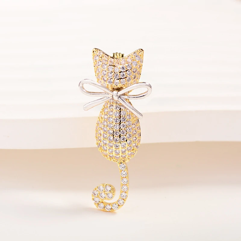 铜合金胸针 小香风【可爱猫咪】高档胸针女奢华优雅西装外套百搭