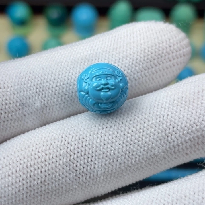 高瓷蓝11mm财迷圆珠