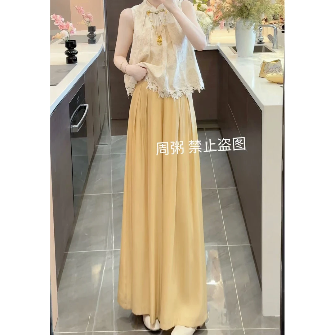 【周粥】【书意裤】2025新款夏季禅意风气质素雅休闲裤预JJC5TZ2167