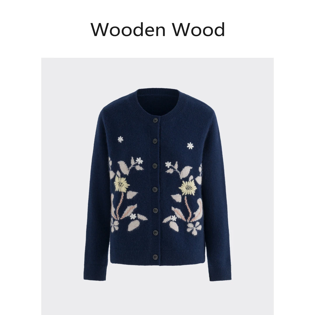 Wooden Wood“沉思间隙”提花设计感高端山羊绒舒适针织衫P25466