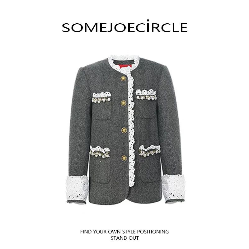 SOMEJOECIRCLE【重磅小香】明星同款25秋小香风中长款大衣女Z7077