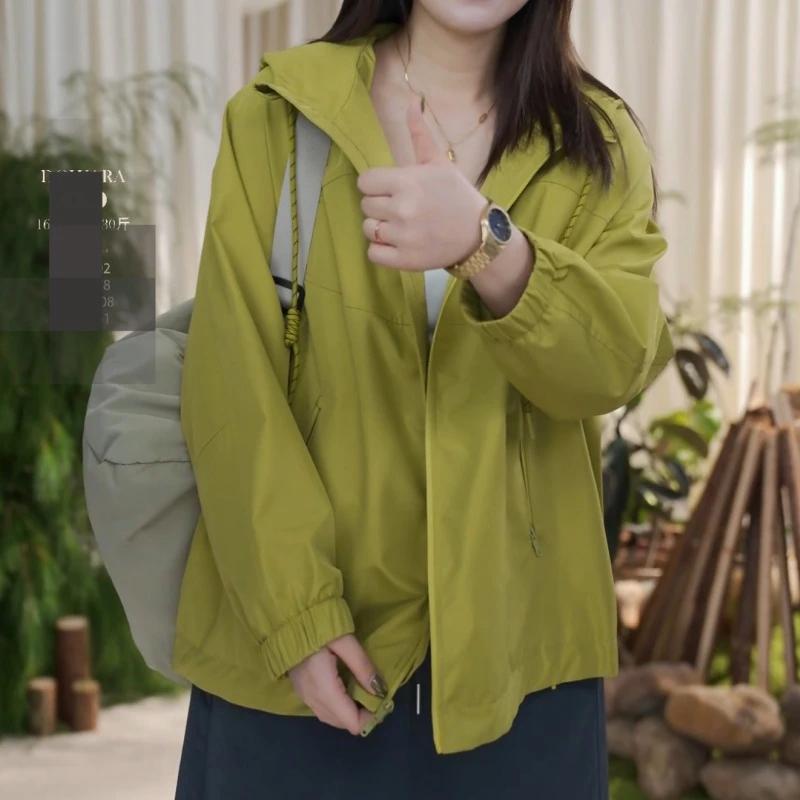 2025新款韩版时尚百搭休闲冲锋衣设计感纯色长袖外套LK2505255