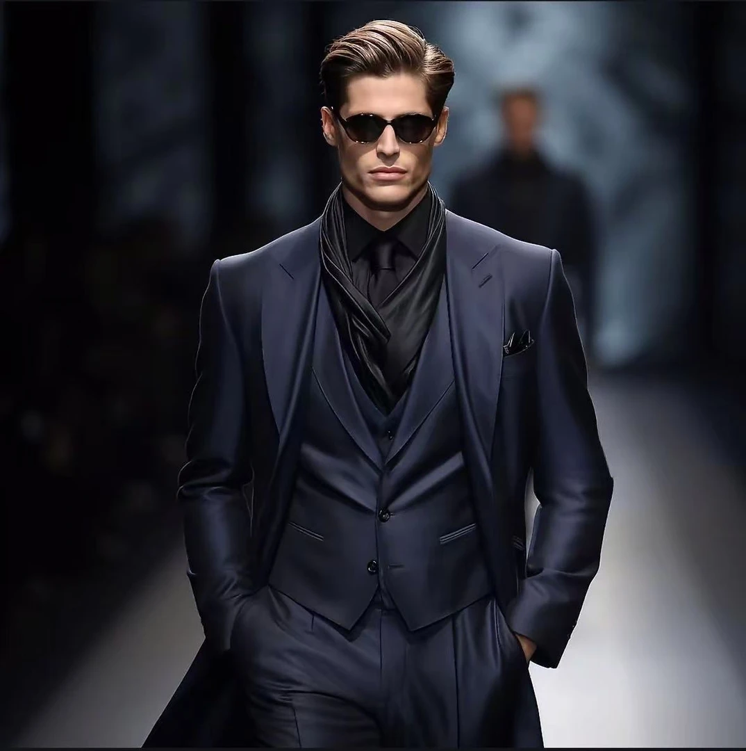 南北严选新款首发男士经典黑色小蜘蛛修身POLO衫