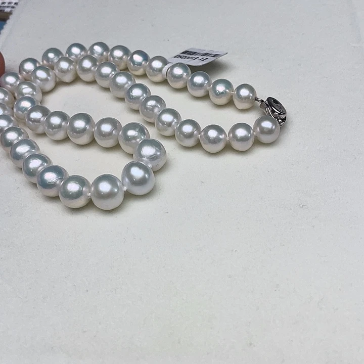 淡水珍珠银S925镶嵌颈饰卡10➕高品极光奥绿色炫彩