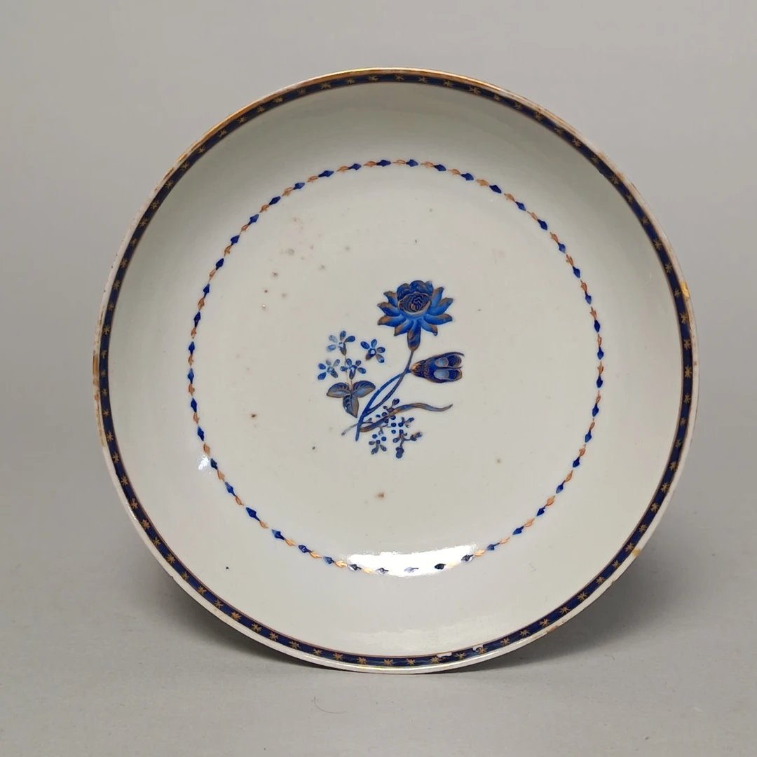 【010021486】清乾隆 蓝彩描金盘