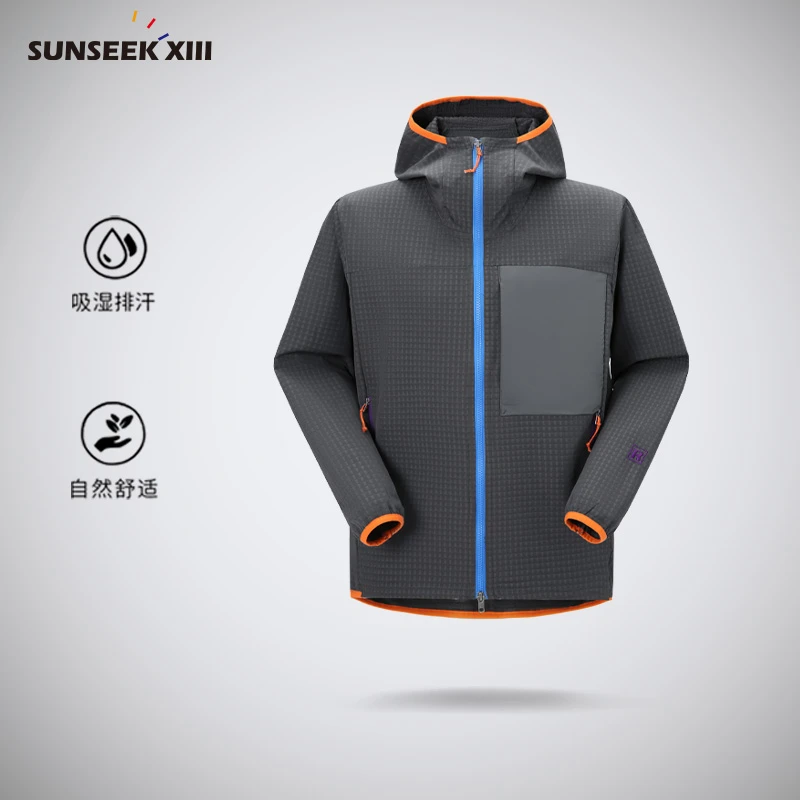 爆款来袭~春季男士户外运动休闲一体式连帽外套刺绣撞色夹克25102