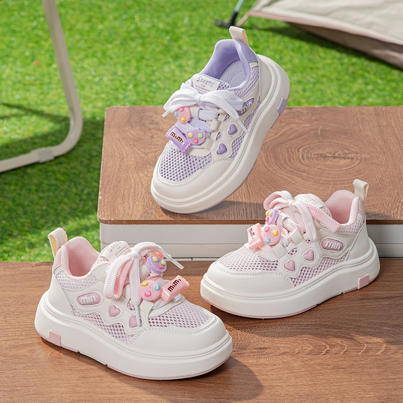 女童中大童8-15岁鞋子单网春秋新款儿童运动鞋网面休闲鞋女孩板鞋