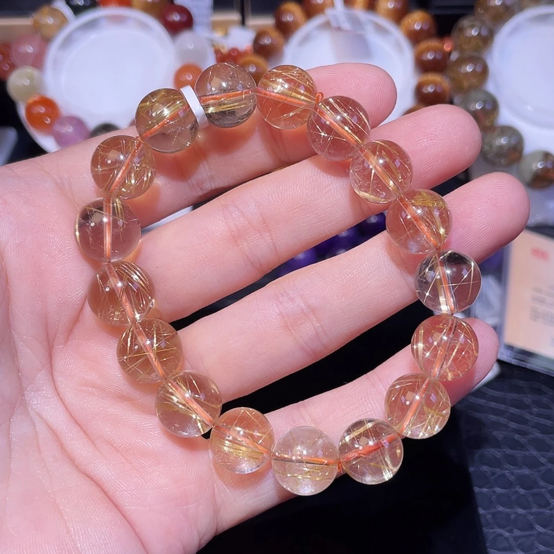 未镶嵌发晶手链钛晶手串