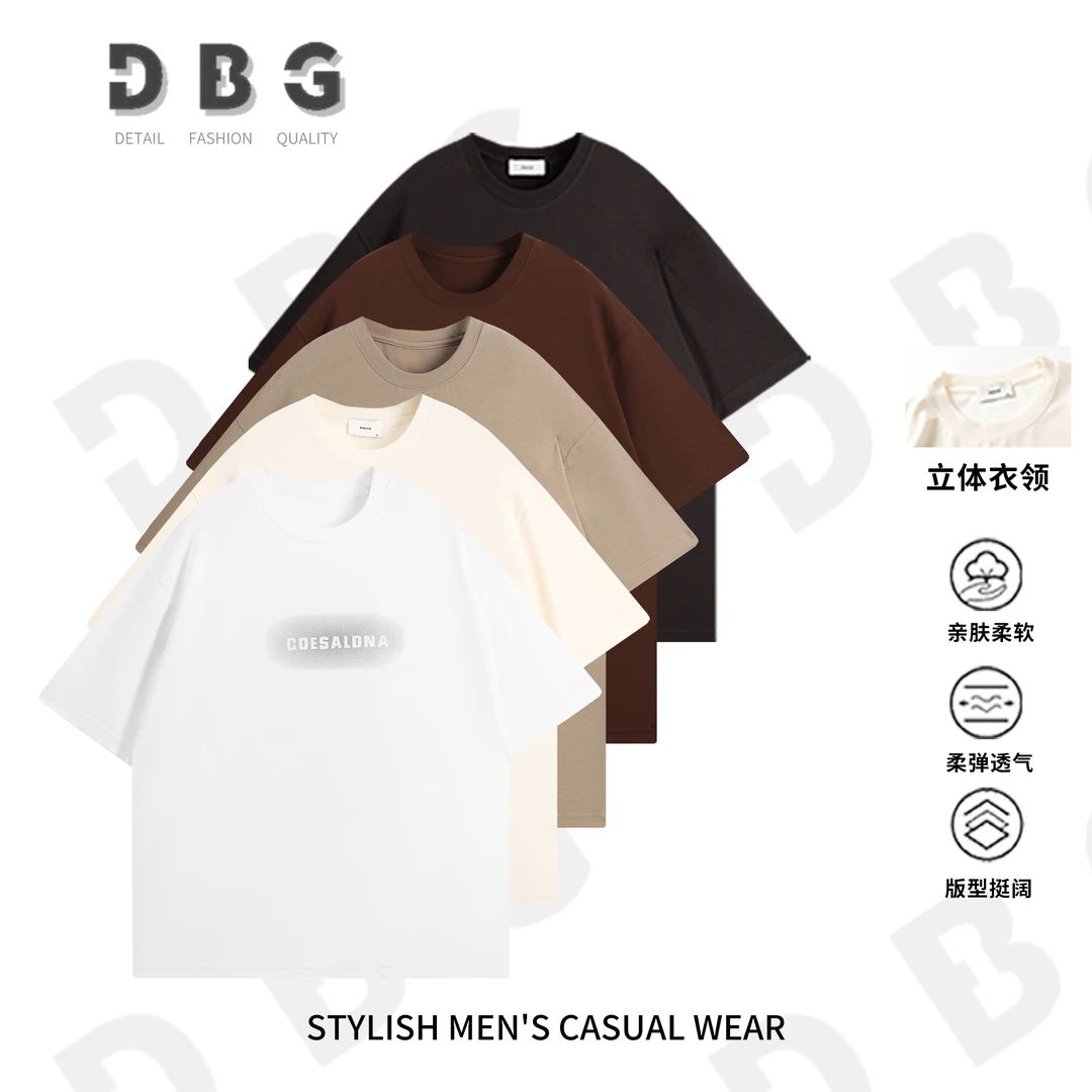 【82550】夏季百搭字母印花高质感男女款时尚休闲圆领短袖T恤*1