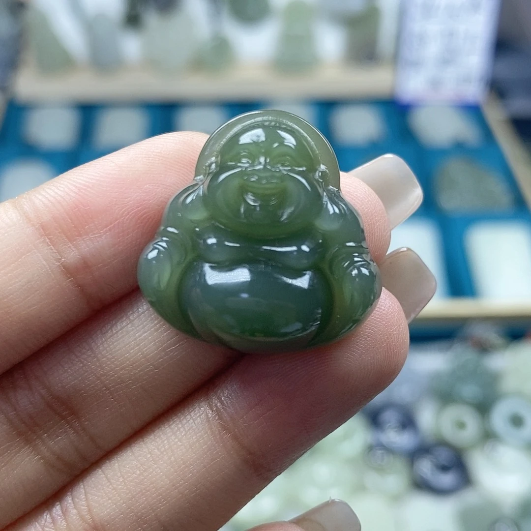 和田玉未镶嵌颈饰佛公25mm