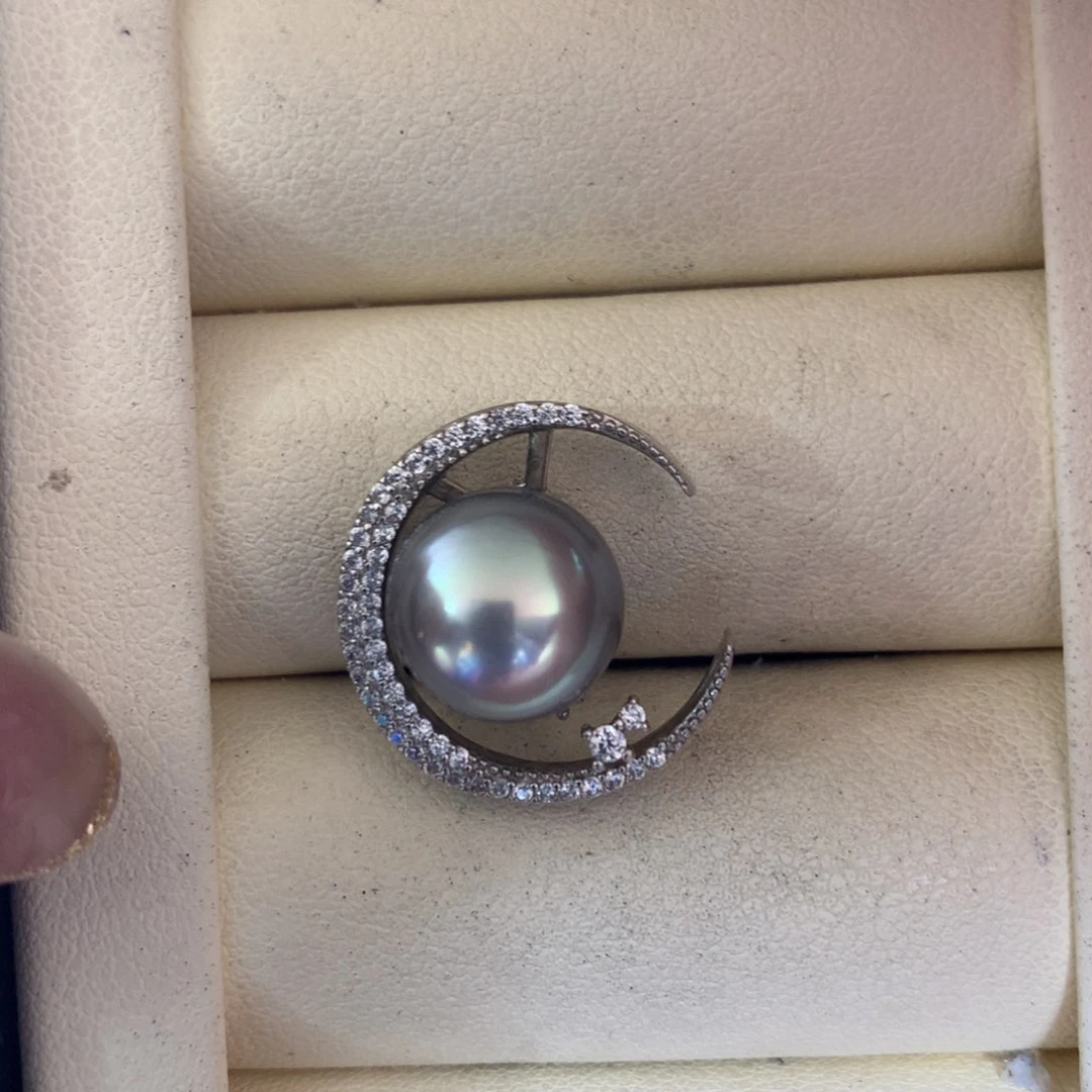 海水珍珠银S925镶嵌颈饰