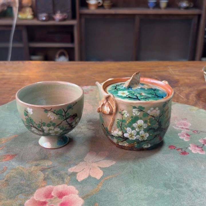 柴烧纯手工手绘陶瓷