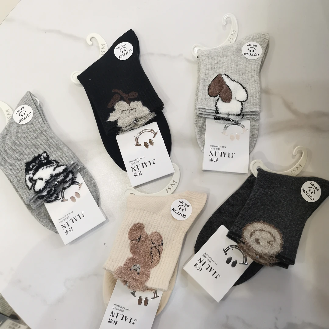 1111青少年【成人】女可潮流卡通女袜棉袜ins运动百搭秋冬潮袜