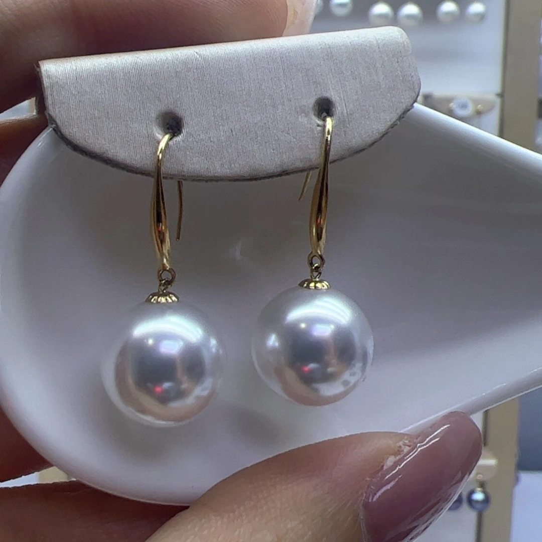 淡水珍珠耳饰18K金镶嵌
