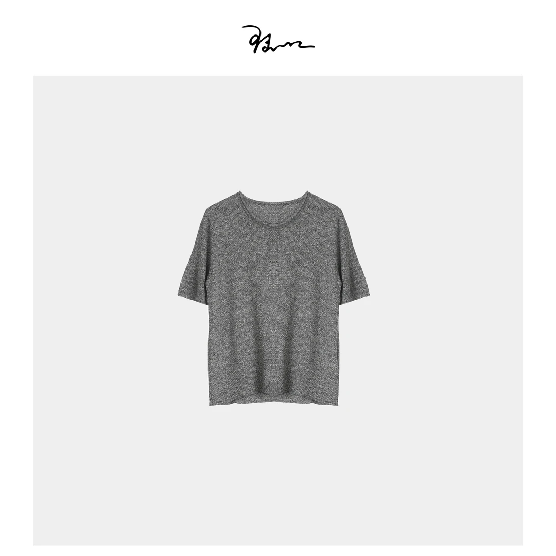 【不可】陆一口女装定制桂花针提花短袖针织衫