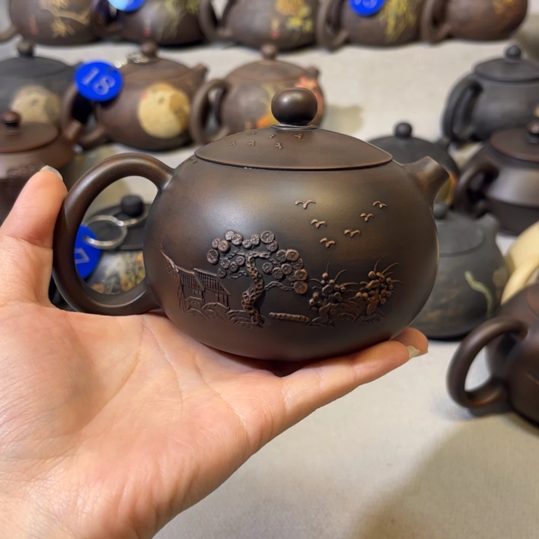 【闪购商品】聪****匆红泥 堆雕山水 容量 280c c