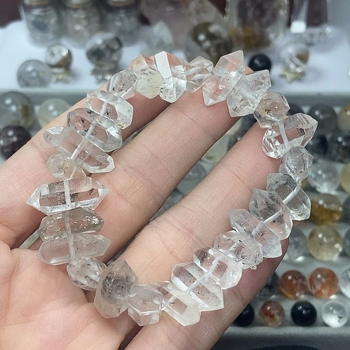 水晶颈饰未镶嵌原矿白闪灵