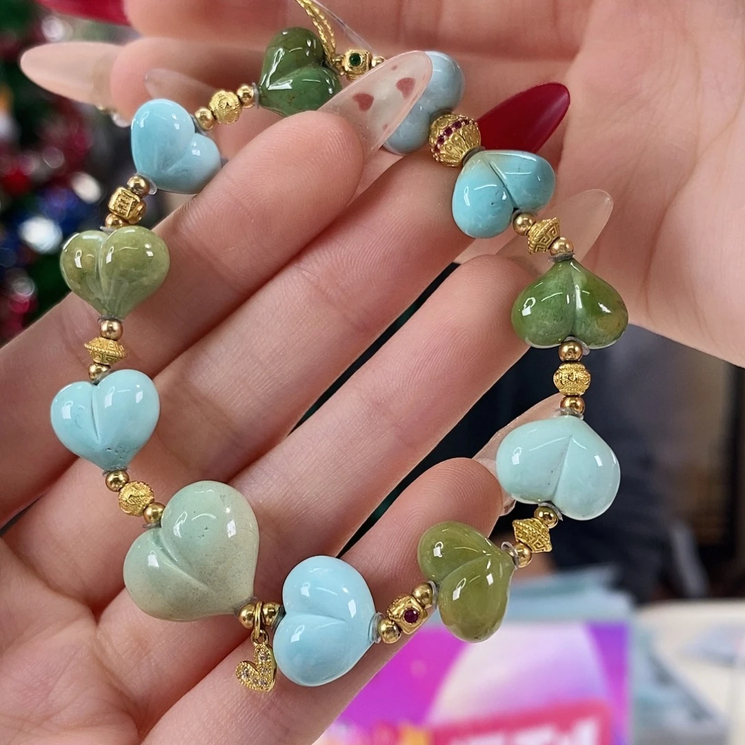 绿松石银S925镀金镶嵌珠宝奇石