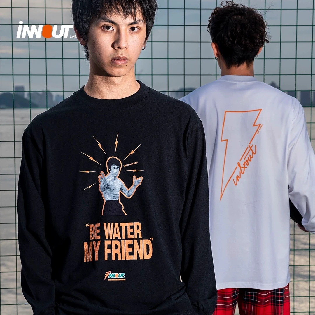 INNOUT致敬李小龙长袖t恤男美式篮球训练服投篮服青少年运动上衣