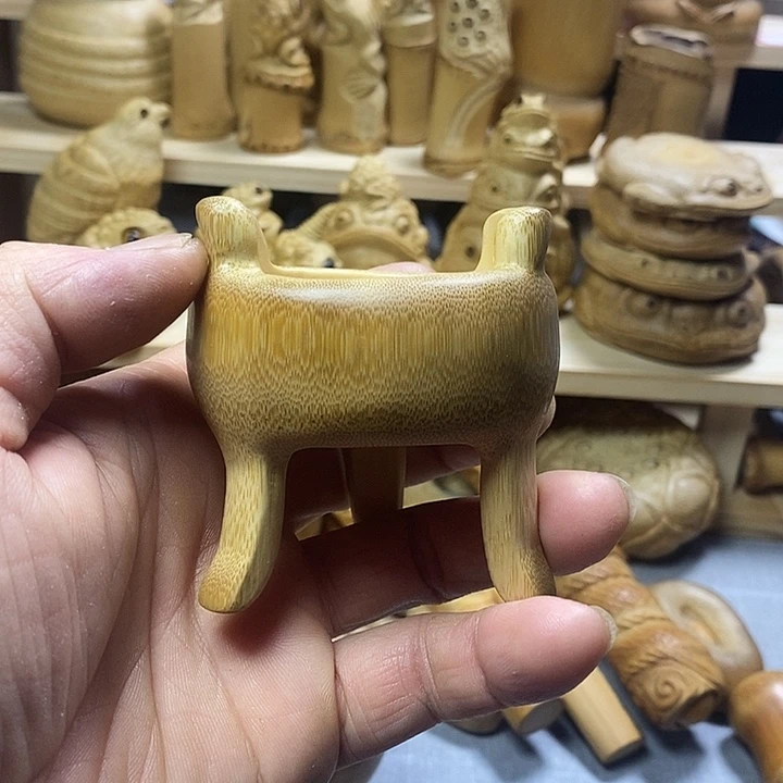 竹雕香炉摆件把件