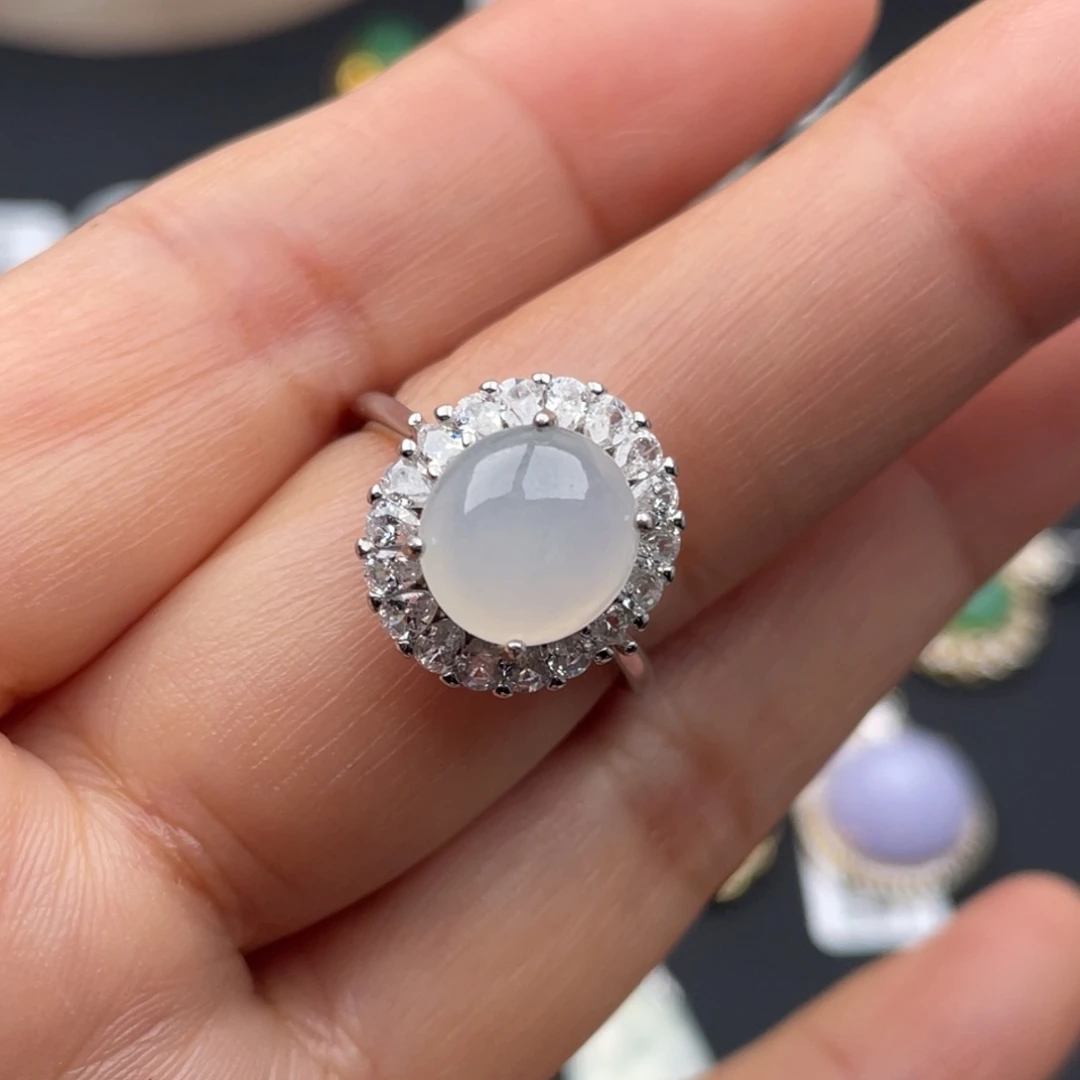 翡翠银S925镶嵌吊坠(不含链)