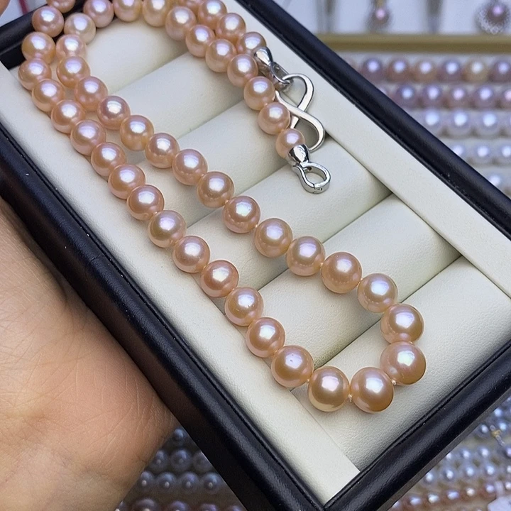 颈饰未镶嵌淡水珍珠无核 粉橙色