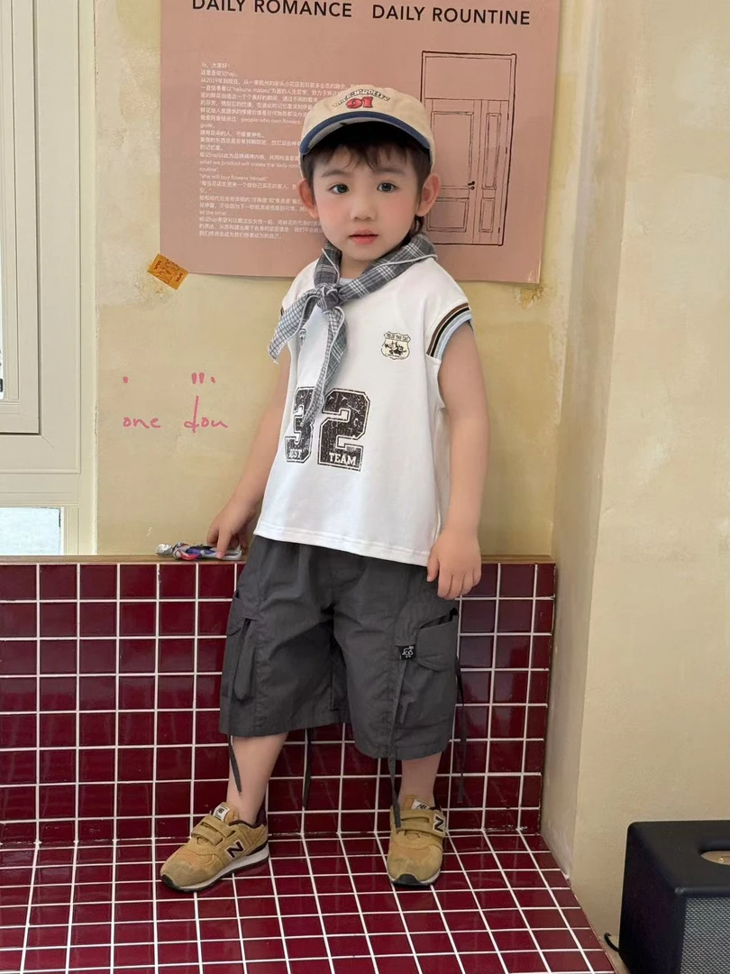 AC393~one豆·25夏~数字印花T恤两件套5507