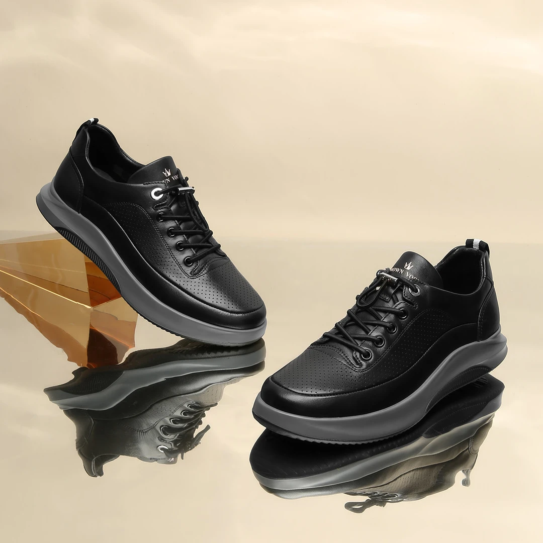 CROWN/皇冠【商场同款】牛皮革户外冲孔鞋皮鞋休闲板鞋R1U0211097AA