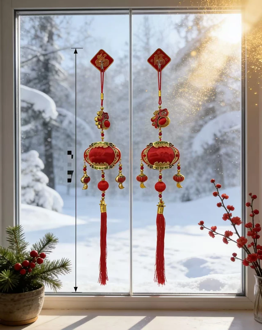 小福字中灯笼【2串】装饰乔迁挂饰布置客厅挂件福字喜庆