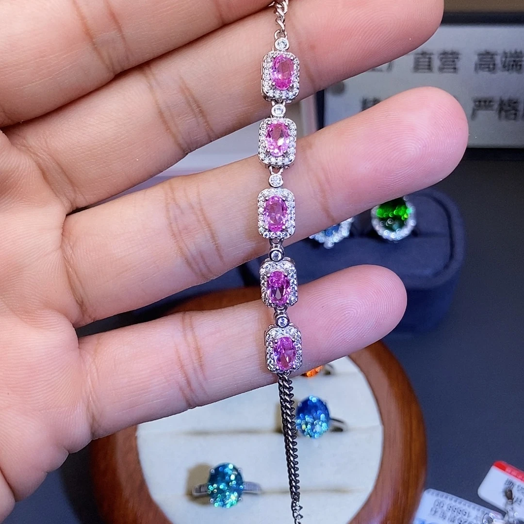 碧玺手链银S925镶嵌