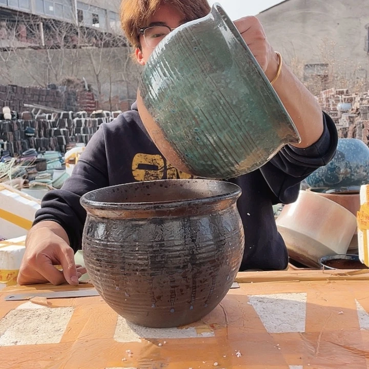 无铅玻璃宜兴紫砂花盆